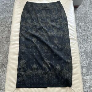 Anne Klein Black (w/ design) Long Skirt